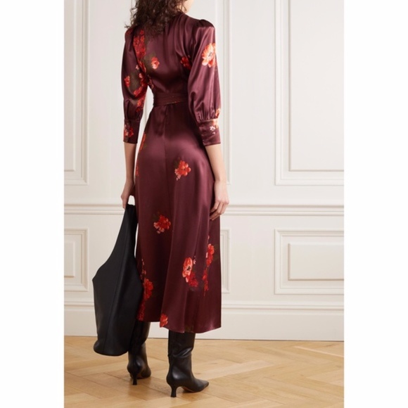 NEW Reformation Merrick Silk Dress Azusa Medium - Picture 3 of 17